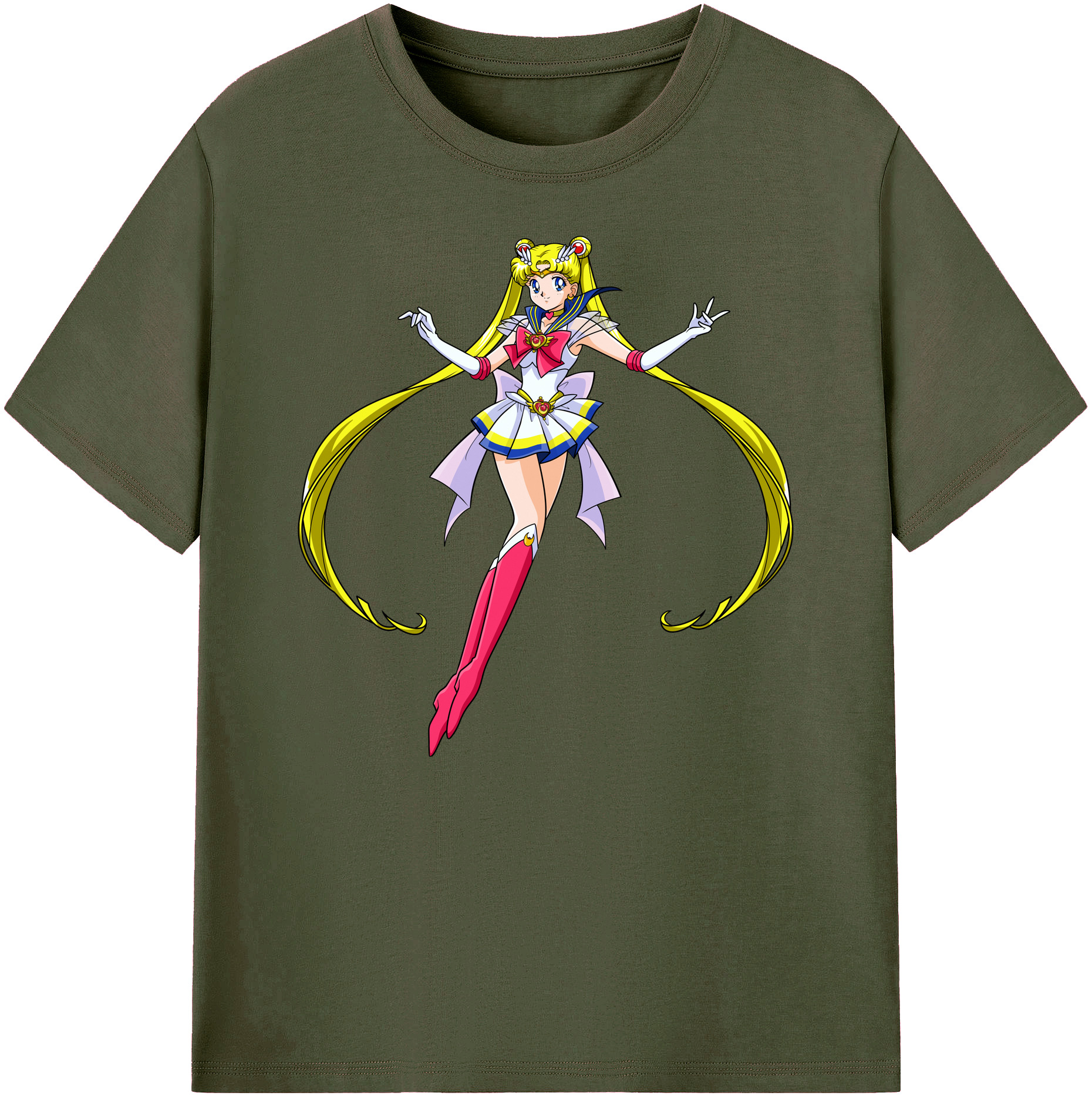 （画像用） 美少女戦士セーラームーン 月野 うさぎ つきの うさぎ Sailor Moon Tsukino Usagi 綿100％ メンズ半袖Tシャツ｜肌触りやわらか＆通気性